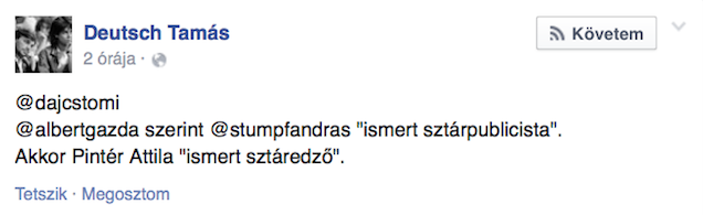 Amennyiben én mondjuk ironizálok, akkor Deutsch T. is ironizál-e vajon?