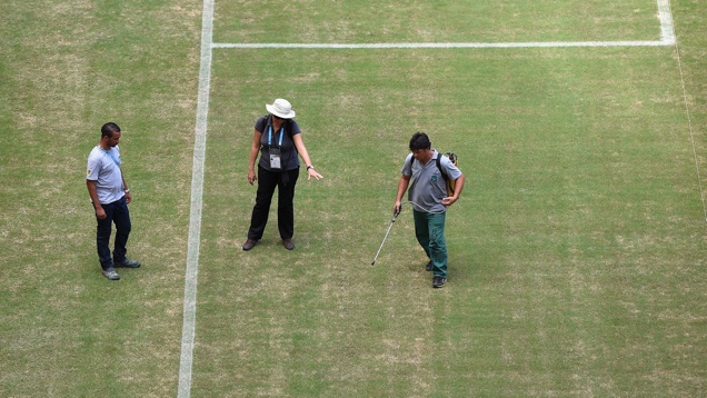 Zöldre festik a manausi stadion gyepét, ahol az angol–olasz lesz