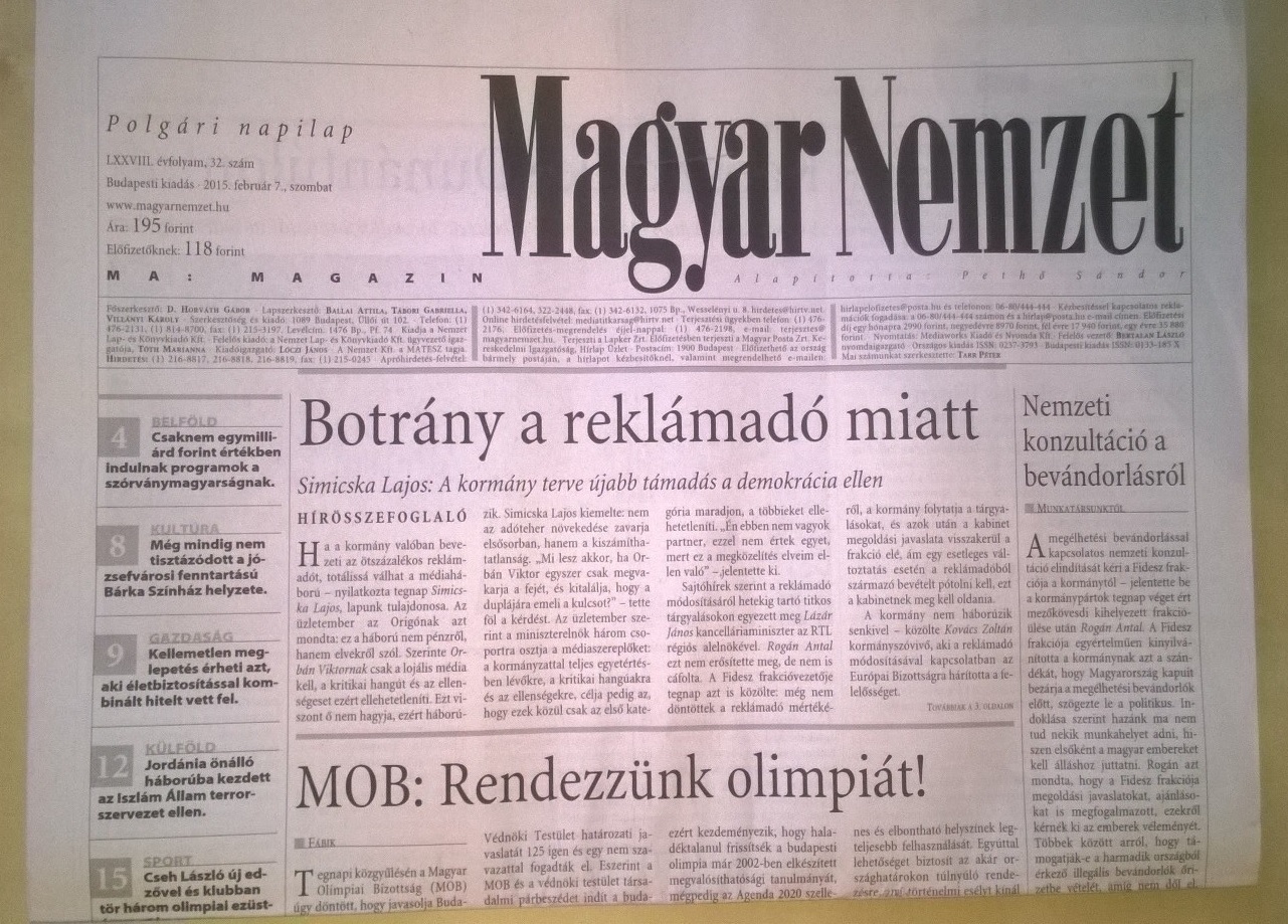 Botrány a reklámadó miatt