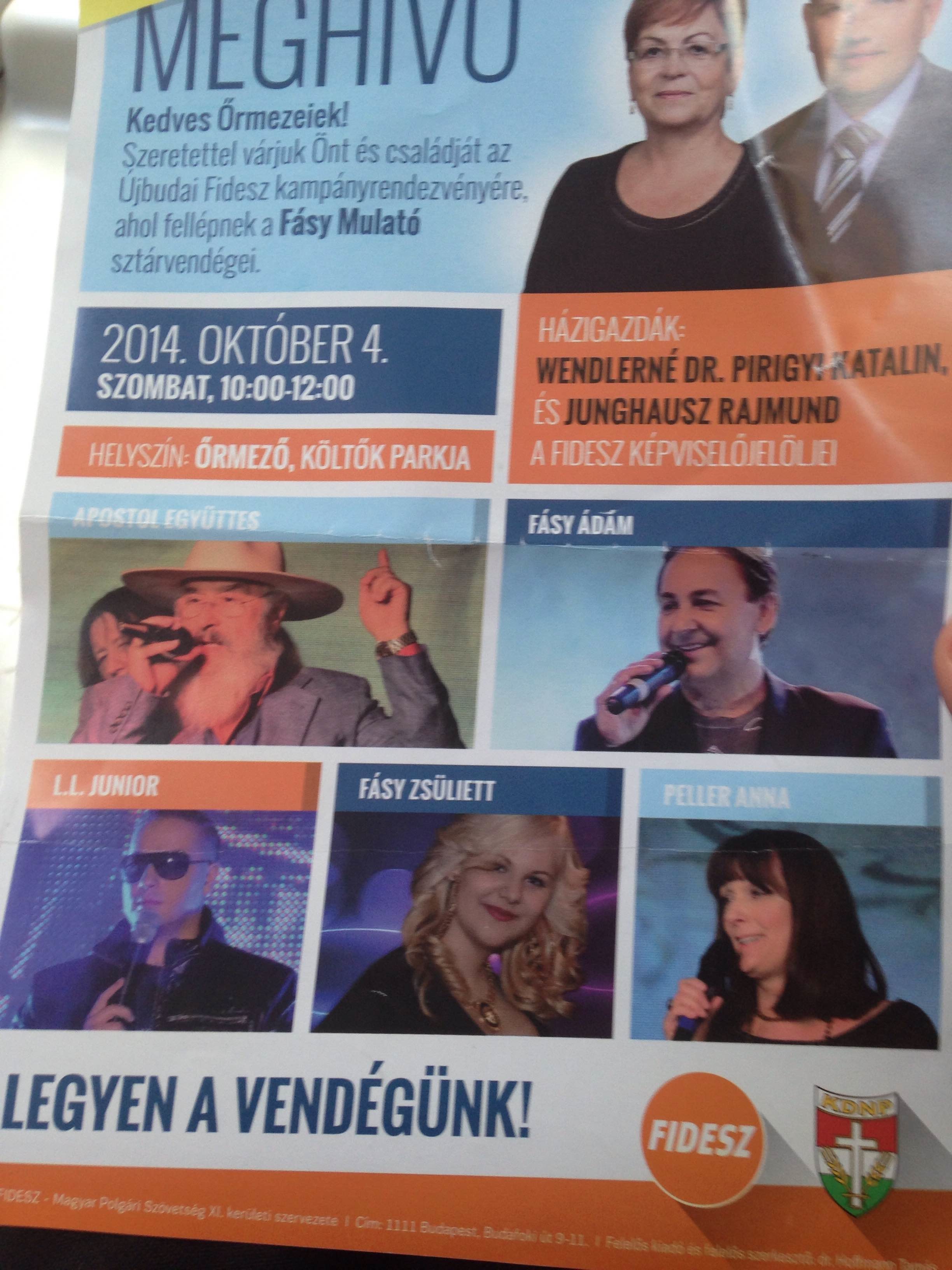 Már hivatalos, hogy Fásy Ádám a Fidesz mulatós hangja