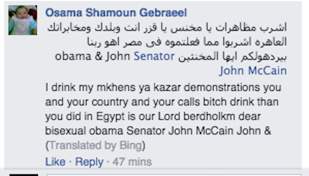 Illustration for article titled McCain már a tüntetés alatt kiposztolta az őt éltető feliratot