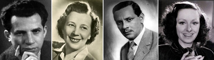 A Vaszary-klán: Vaszary Gábor író, Vaszary Piri színész, Vaszary János író-rendező és felesége, Muráti Lili színész