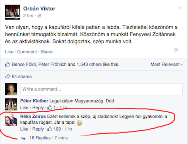 Orbán Viktor beadta, Zsíros Réka berúgta