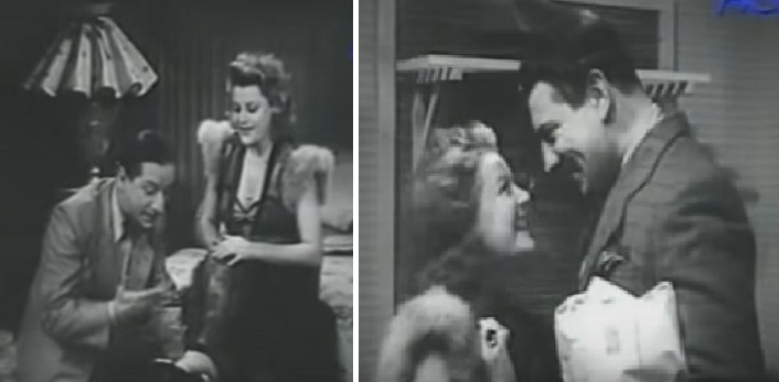 Turay Ida Halmay Tiborral és Hajmássy Miklóssal bolondozik a “Családunk szégyene” c. filmben