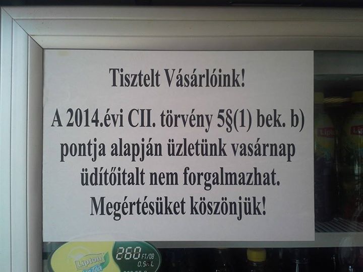 Vasárnap szomjan halhatsz a péknél, akkor is, ha árul innivalót