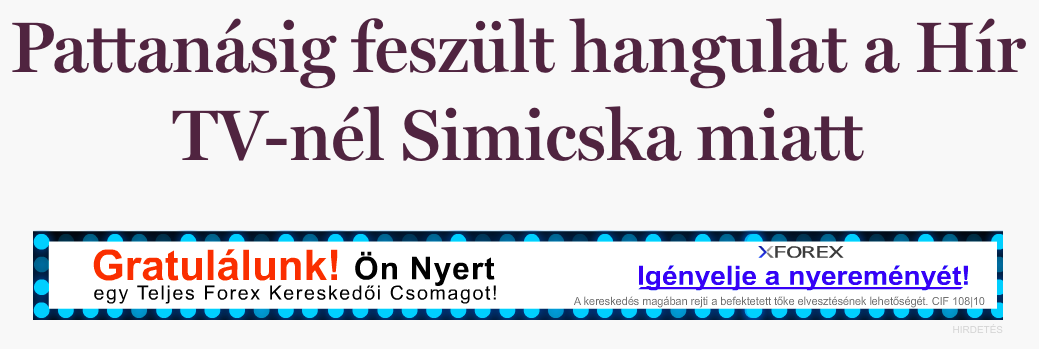Pattanásig feszült a hangulat a Hír Tv-nél
