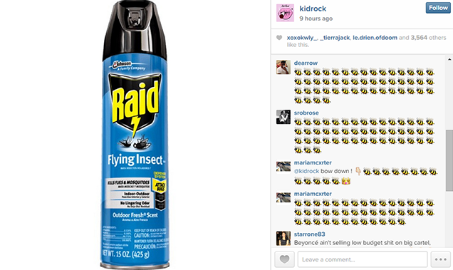 Illustration for article titled Dühös méhek lepték el Kid Rock képeit