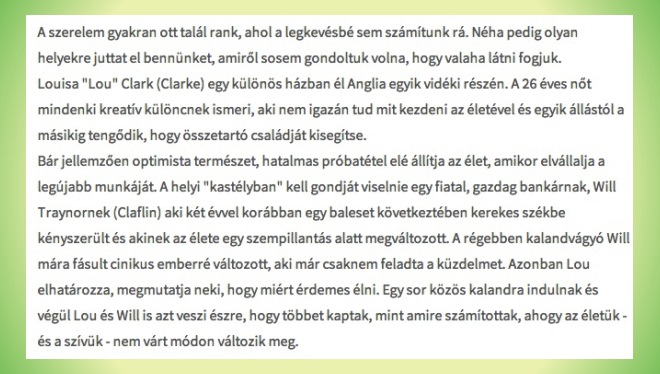 Illustration for article titled Szívszorító, varázslatos, végletekig megható! Mindez egy filmben! Mielőtt megismertelek /Me Before You/.