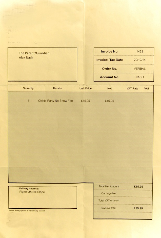 Illustration for article titled Számlát állított ki az anyuka, mert nem ment el a buliba a meghívott