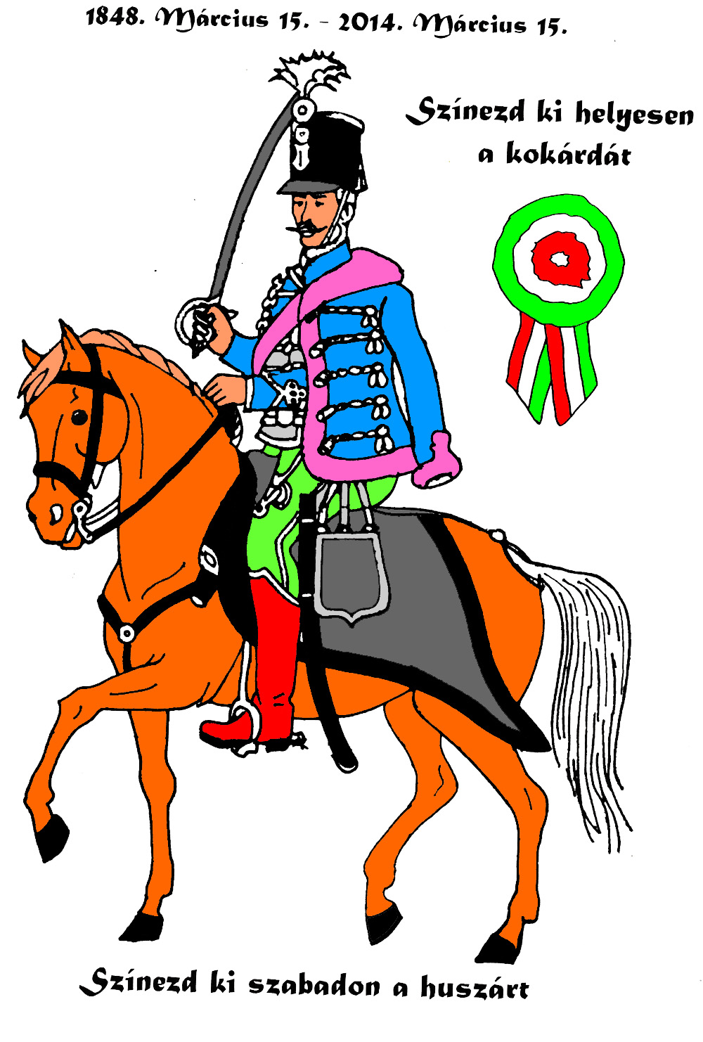 Illustration for article titled Színezd ki szabadon a huszárt!