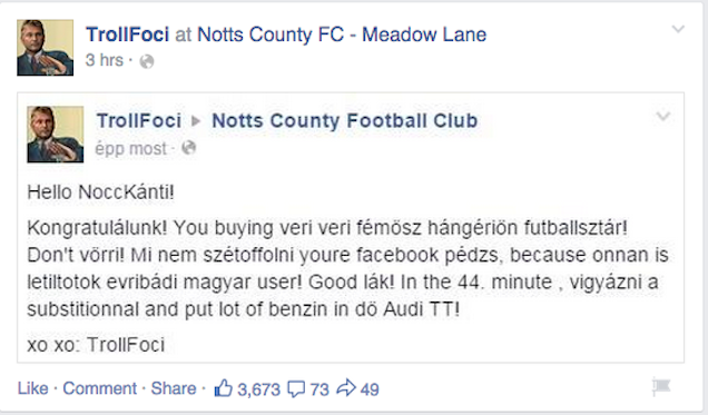 Illustration for article titled Magyar trollhadsereg lepte el egy angol focicsapat facebookját