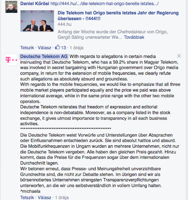 A Deutsche Telekom szerint abszurd és alaptalan