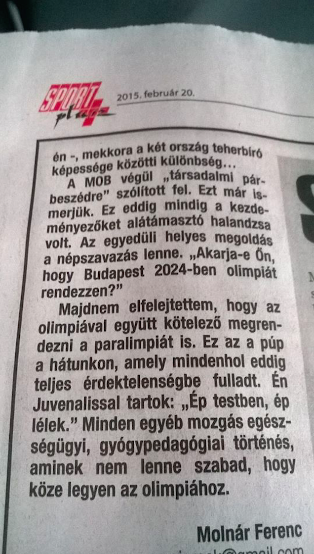 A parasportolók ne olimpiázzanak, járjanak inkább gyógypedagógushoz!