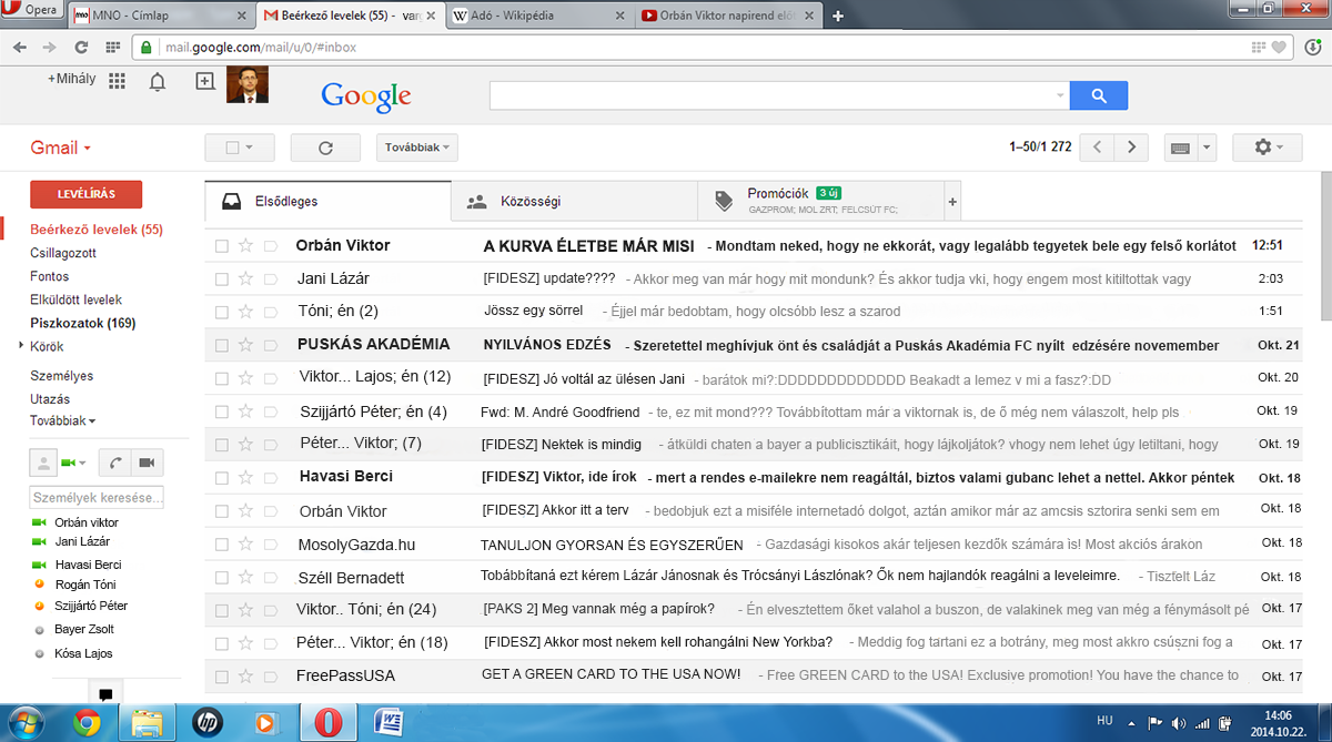 Mindig is szerettél volna belenézni Varga Mihály e-mail fiókjába?